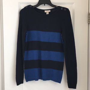 Navy and blue striped sweater